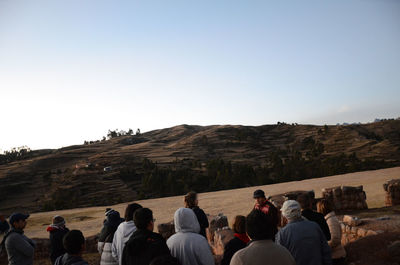 Tourists at mountain