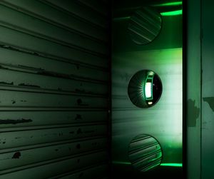 View of illuminated lights on wall