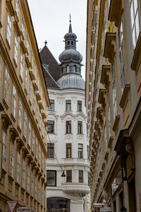 Low angle view of buildings in city