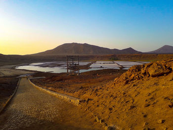 Scenic view of desert against sky