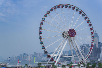 Low angle view of ferris wheel against sky