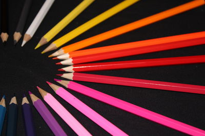 Close-up of multi colored pencils