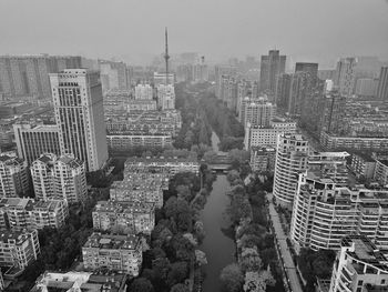 High angle view of cityscape