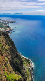 High angle view of sea against sky