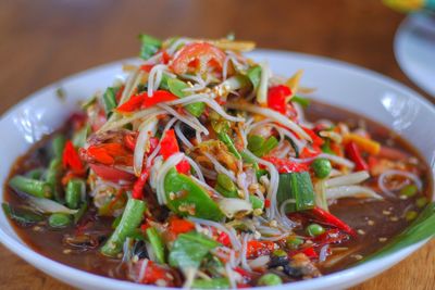 Close-up of meal served in bowl