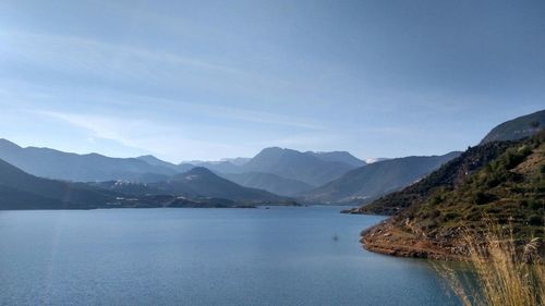 Scenic view of mountains against sky