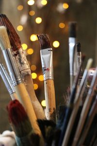 Close-up of paintbrushes