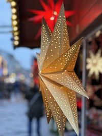 Close-up of christmas decorations