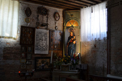 Virgin mary statue at home