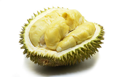 High angle view of fruit on white background