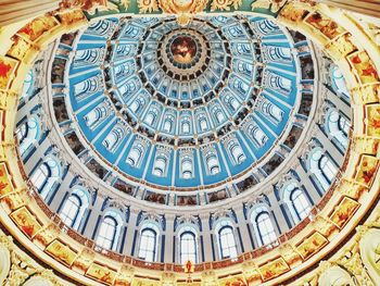 Low angle view of building ceiling