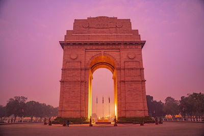 View of historical building at sunset