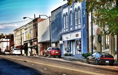 Cars on city street