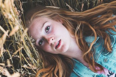 Close-up portrait of young woman