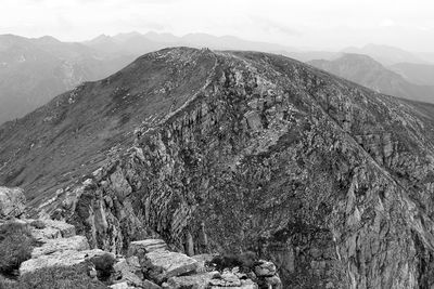 Panoramic view of mountains against sky