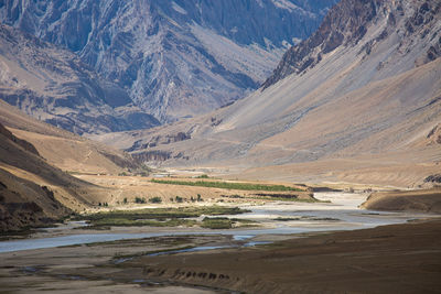 Scenic view of snowcapped mountains
