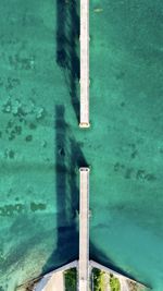 High angle view of swimming pool by lake