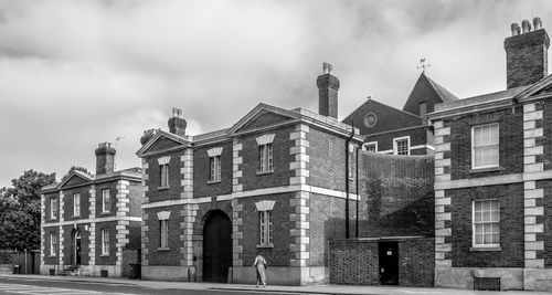 Low angle view of historic building against sky