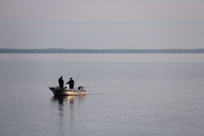 Scenic view of boat in sea