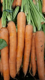 High angle view of vegetables for sale at market stall