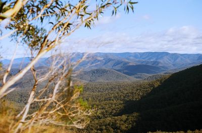 Scenic view of mountains against sky