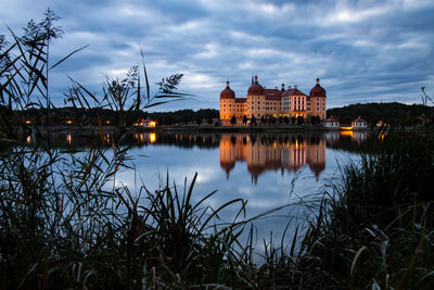 Reflection of buildings in river