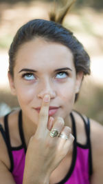 Close-up portrait of a young woman