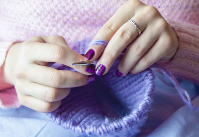 Close-up of woman hands