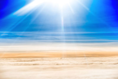 Scenic view of bright sun in sky