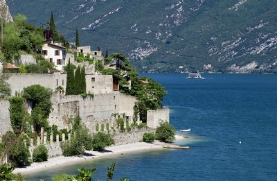 View of building by lake garda 