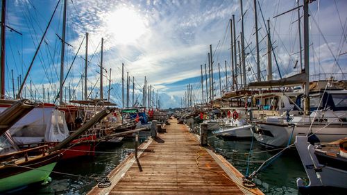 Boats in harbor