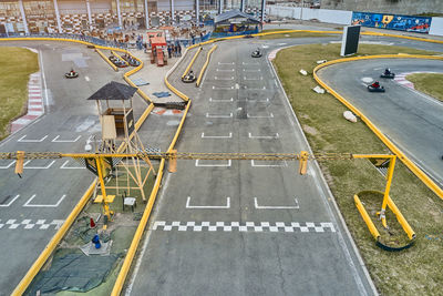 High angle view of road