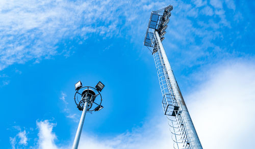 Low angle view of street light against sky