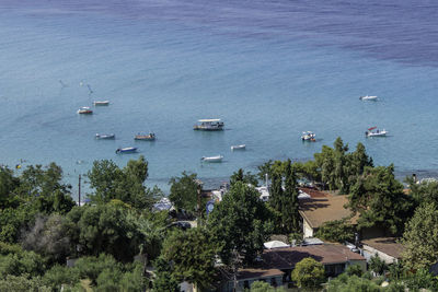 Afytos, greece, july 17, 2023. situated on top of a hill, the village overlooks the toronean gulf