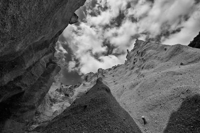 Low angle view of mountain against sky