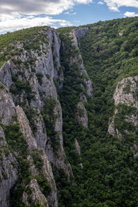 Scenic view of rocky mountains against sky