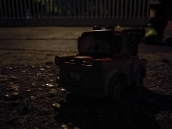 Close-up of toy car