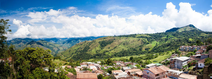 View of the mountains of the southwestern antioquia seen from tititribi in colombia