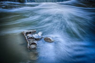 High angle view of waterfall 