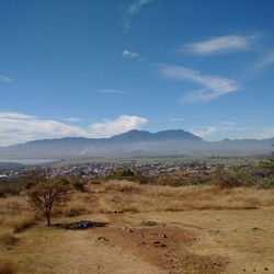 Scenic view of mountains against sky