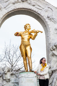 Low angle view of angel statue