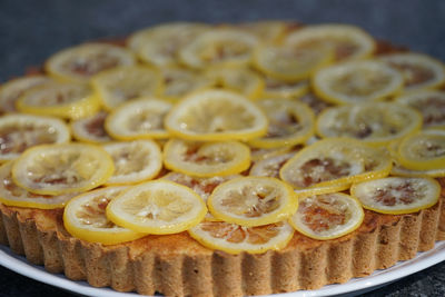 High angle view of fruits in plate