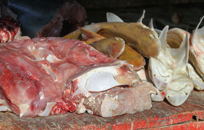 Close-up of fish for sale in market