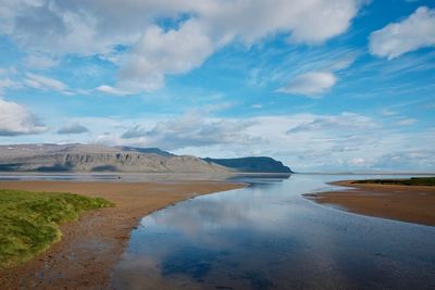 Scenic view of beach against sky