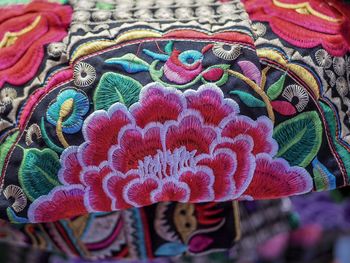 High angle view of multi colored flower at market stall