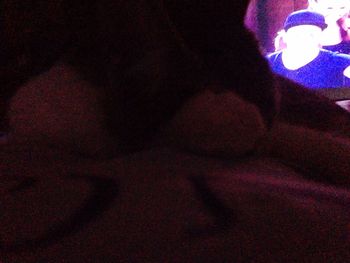 Close-up of illuminated street light