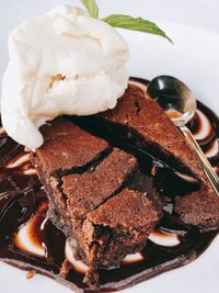 Close-up of ice cream in plate