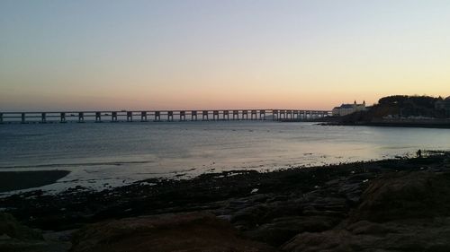 Scenic view of sea at sunset