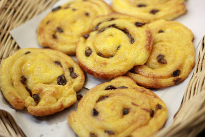 Close-up of cookies in basket