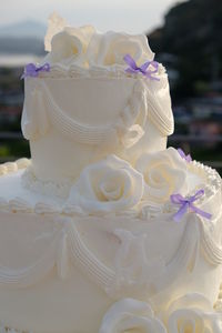 Close-up of wedding cake